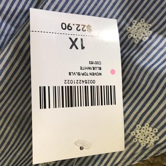 Forever 21 Blue and White Stripped Tank Top 1X - Picture 5 of 5